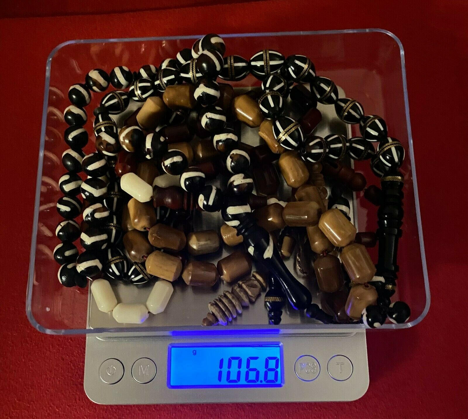 4 x Antique Natural Real & Original Kuka Tree Prayer Beads 106.8 g