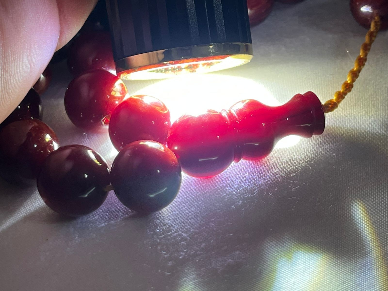 Antique Germany Cherry Amber Rosary 33 مسكي الماني انتيك مشروط أصل عقود