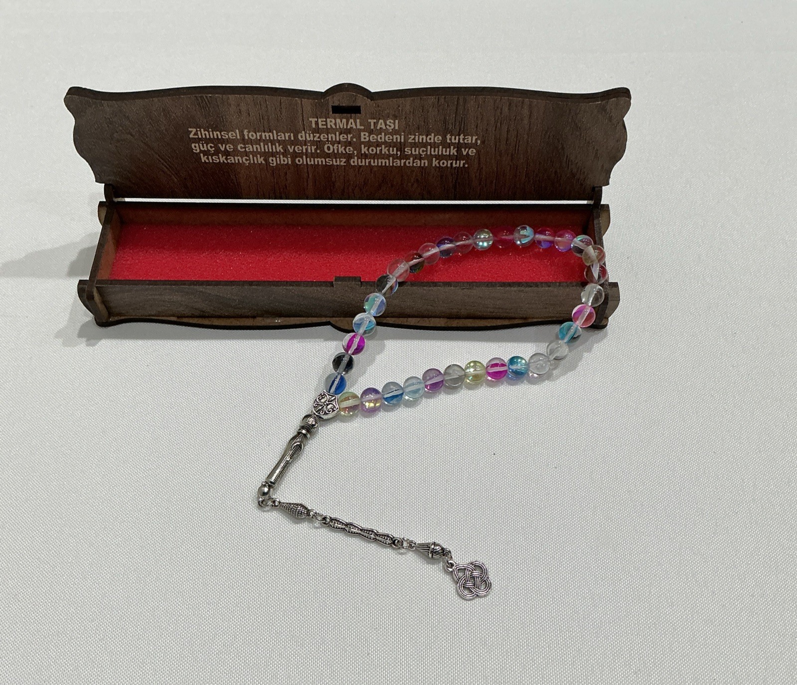 REAL Crystal Quartz Stone Prayer 33 Beads Tasbih Misbaha Rosary Tasbeeh 8mm