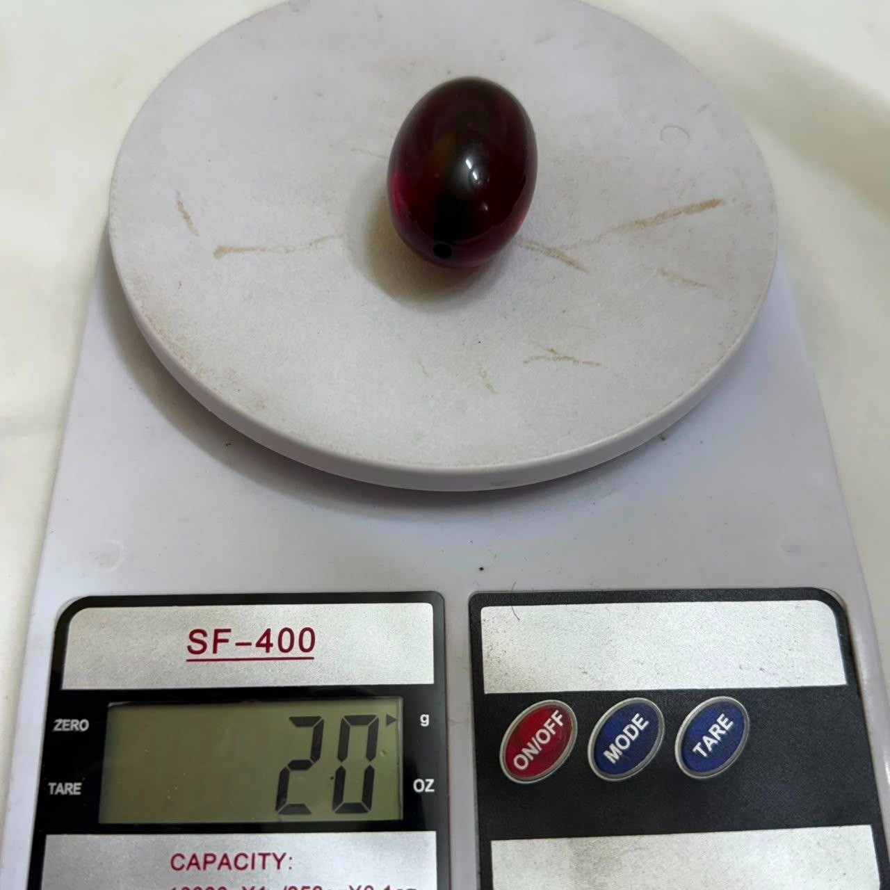 Rare Cherry Red Faturan Style Mined Rosary Bead 20g Collector Piece