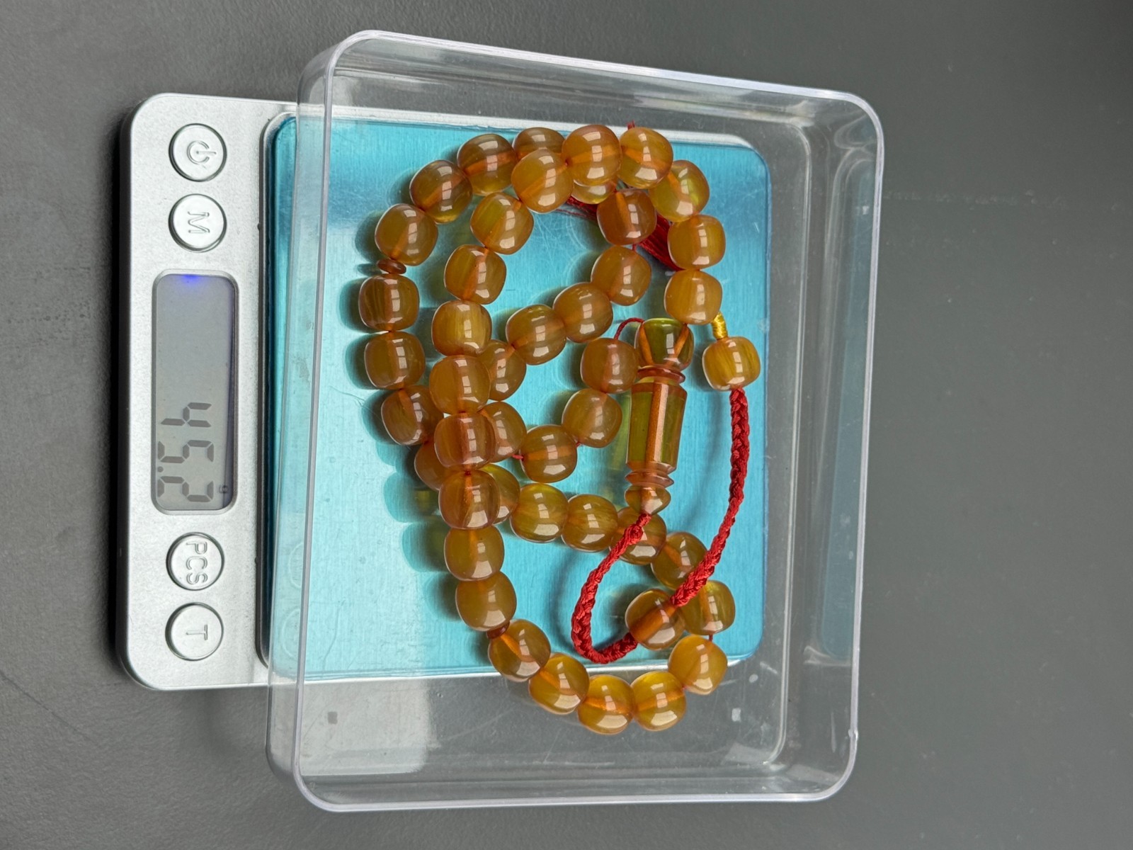 Faturan Amber Rosary, 43 Beads,Sandalos, islamic Rosary, Misbaha, Tasbih,Tasbeeh
