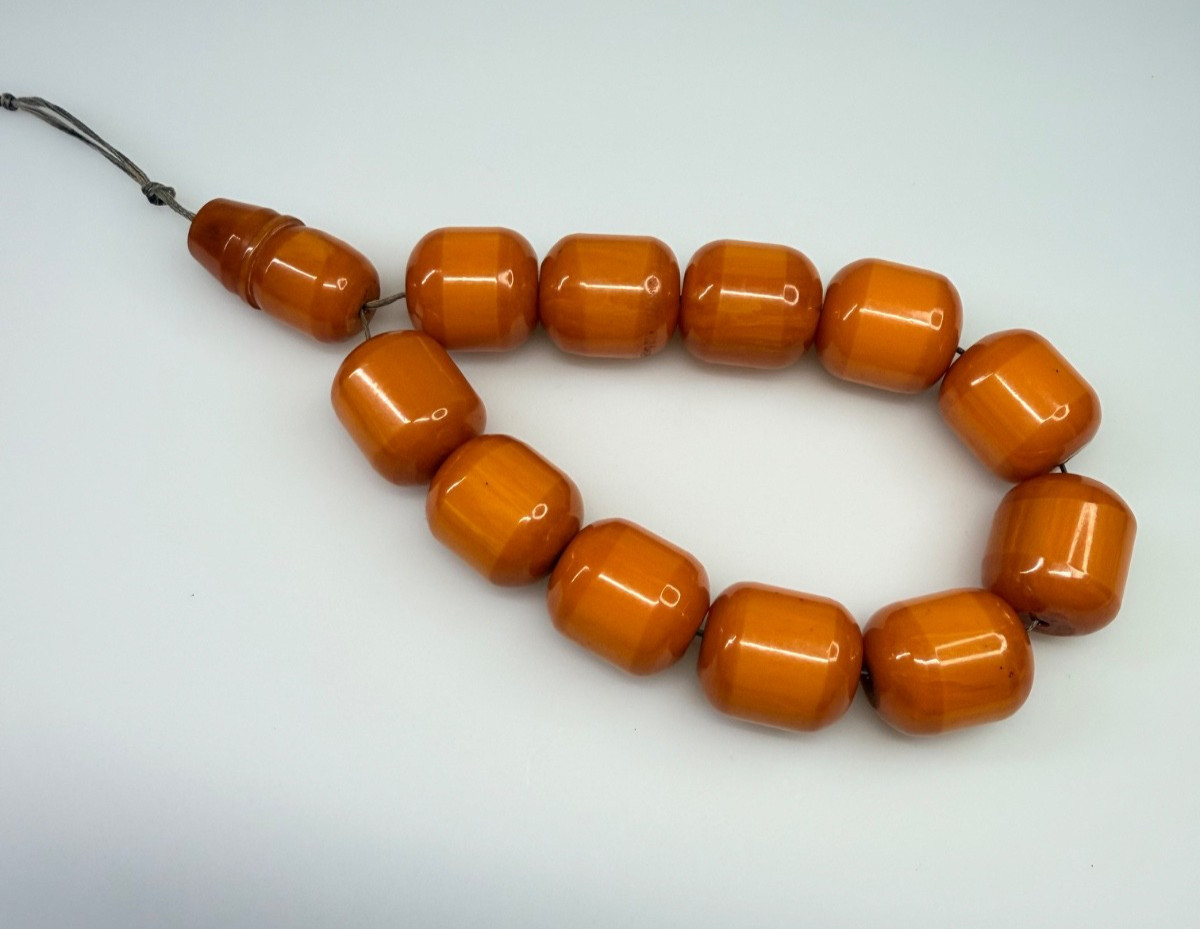 102 Grams Antique Bakelite Rosary Prayer Beads Marbled.