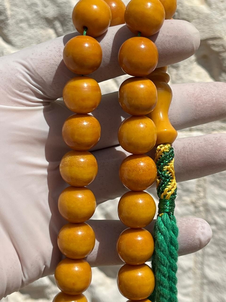 Genuine Antique Germany Cherry Amber 33 سبحة مسكي خام الماني أنتيك خراطة أفغاني