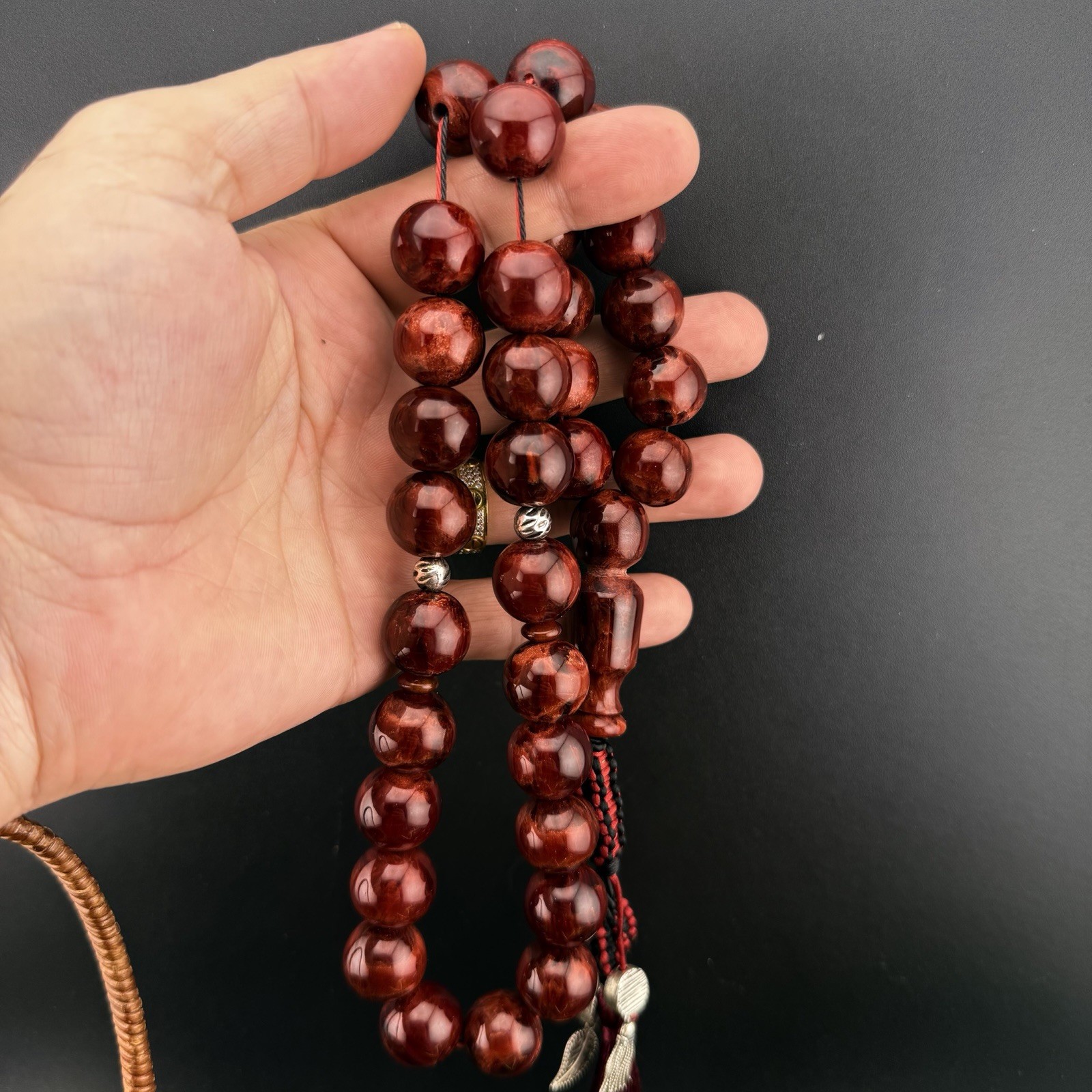 VIP Red Galaxy Misky 33-Bead Islamic Tasbih Rosary مسباح فاتوران حجم كبير N945