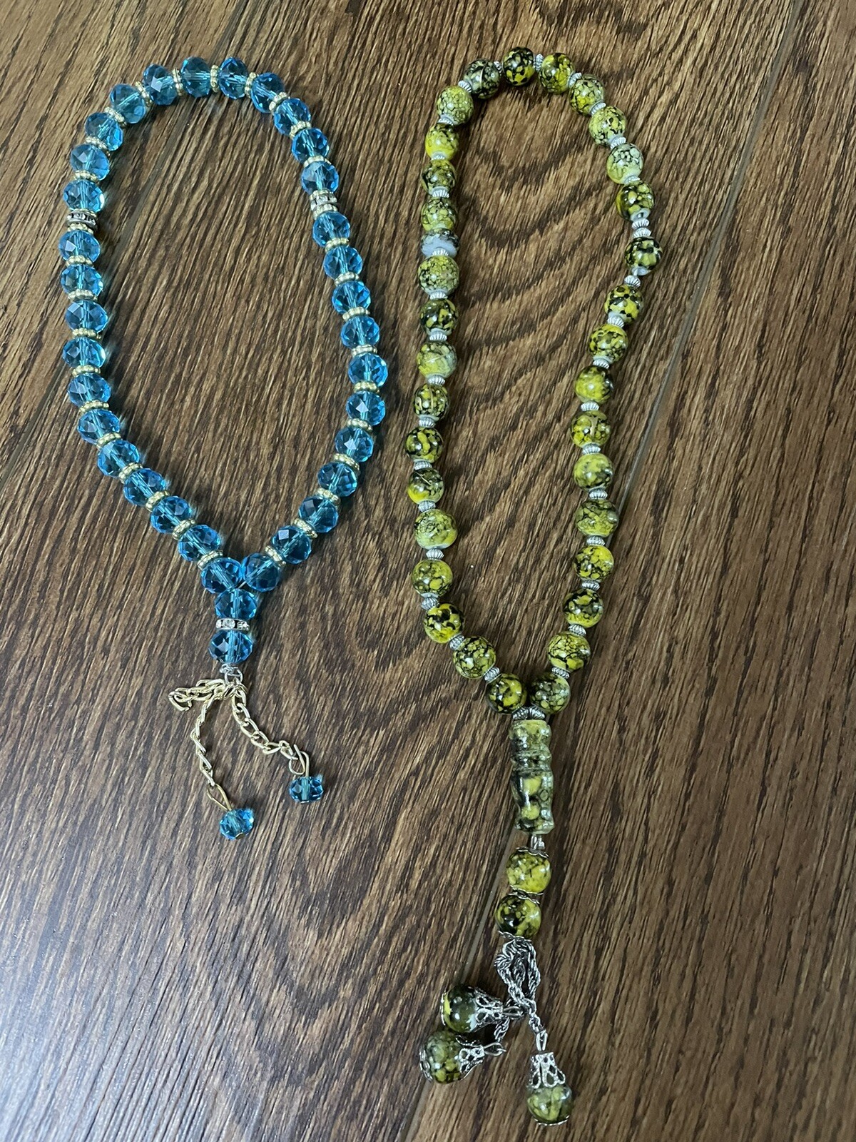 Muslim Islamic Prayer Beads Tasbih Misbaha Blue Green Gift Dhikr Pray Beautiful