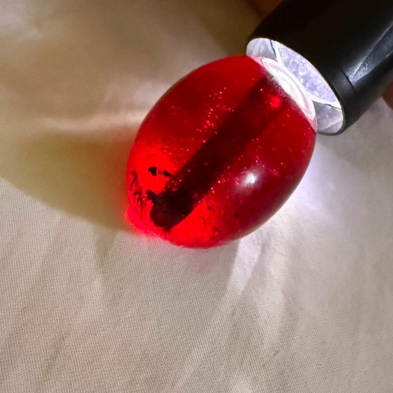 Rare Cherry Red Faturan Style Mined Rosary Bead 20g Collector Piece