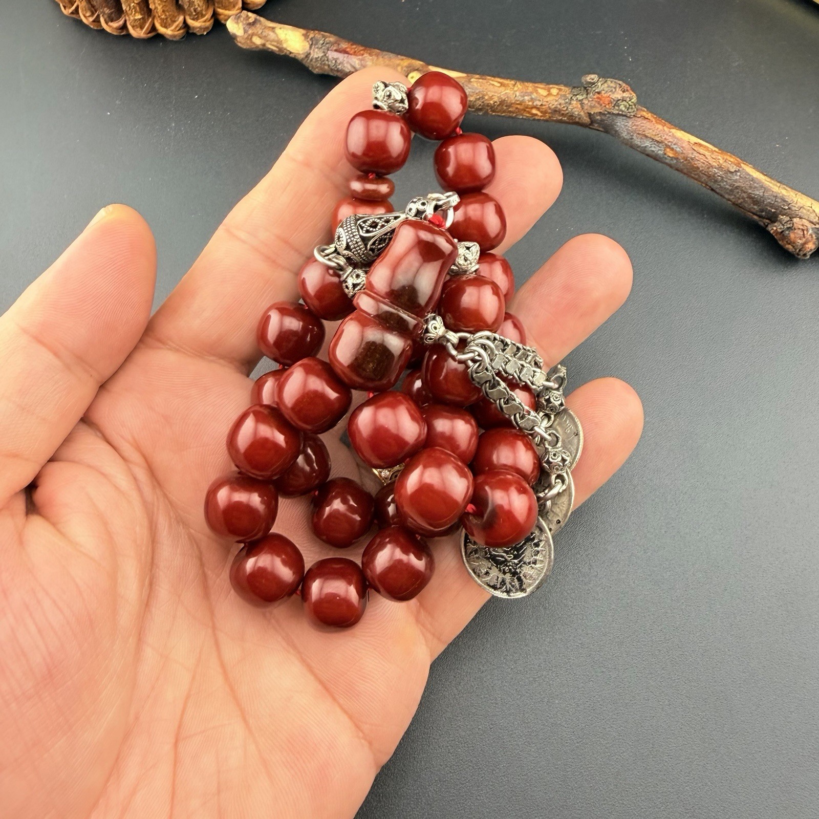 Vintage Tasbih Misbah Faturan 33-Bead Islamic Rosary VIP مسبحة مسباح فاتوران 928