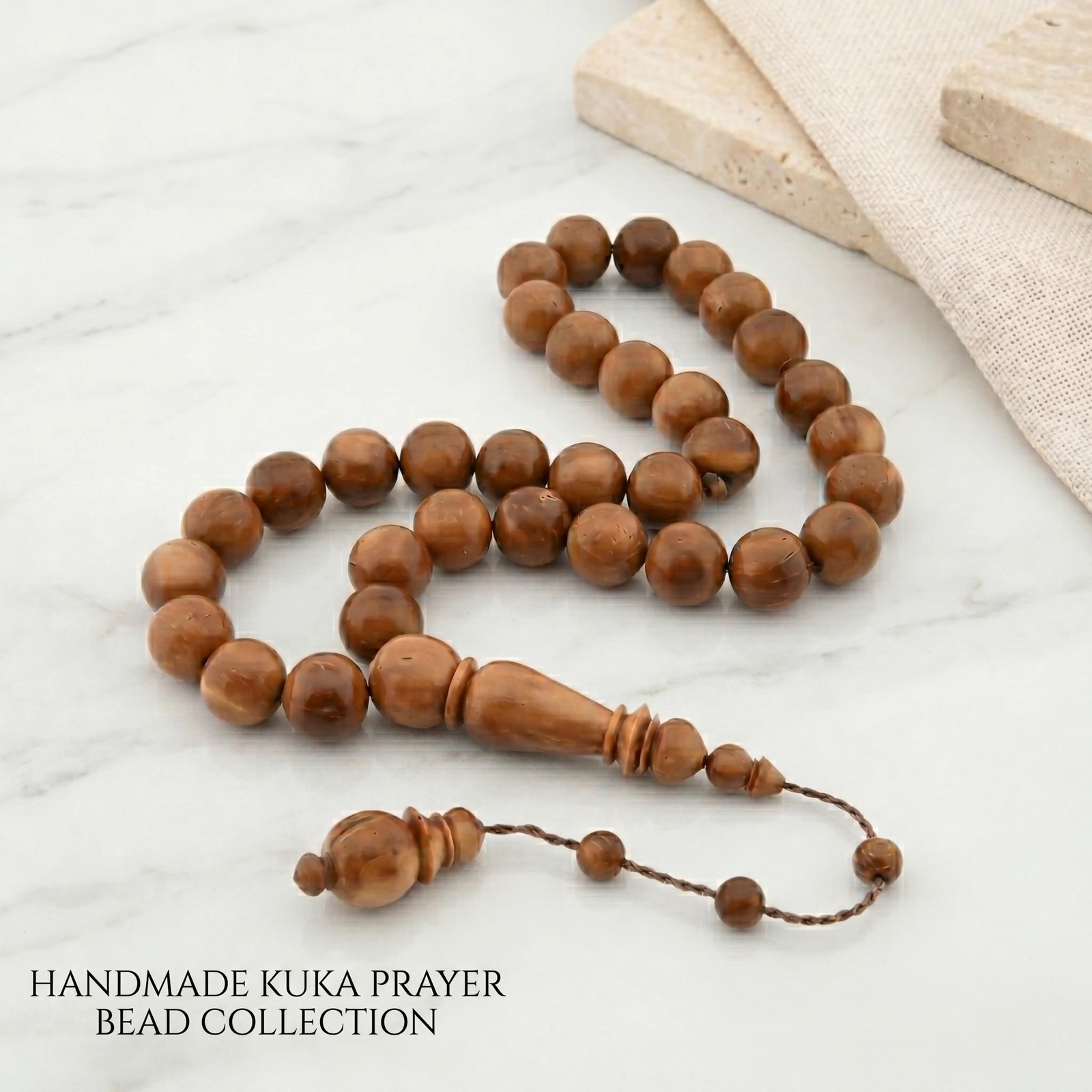 Big Real Kuka Wood 33 beads Tasbih, prayer beads, Misbaha, Rosary 201459