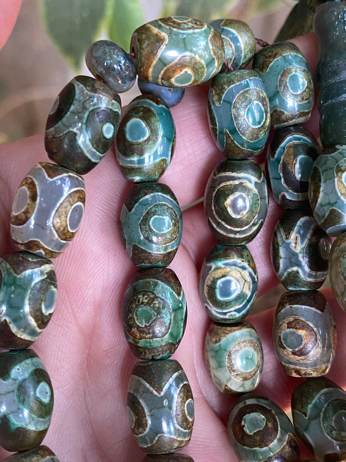 Antique Natural Agate Aqeeq Islamic 33 Prayer Beads Misbaha Gemstone Hand carved