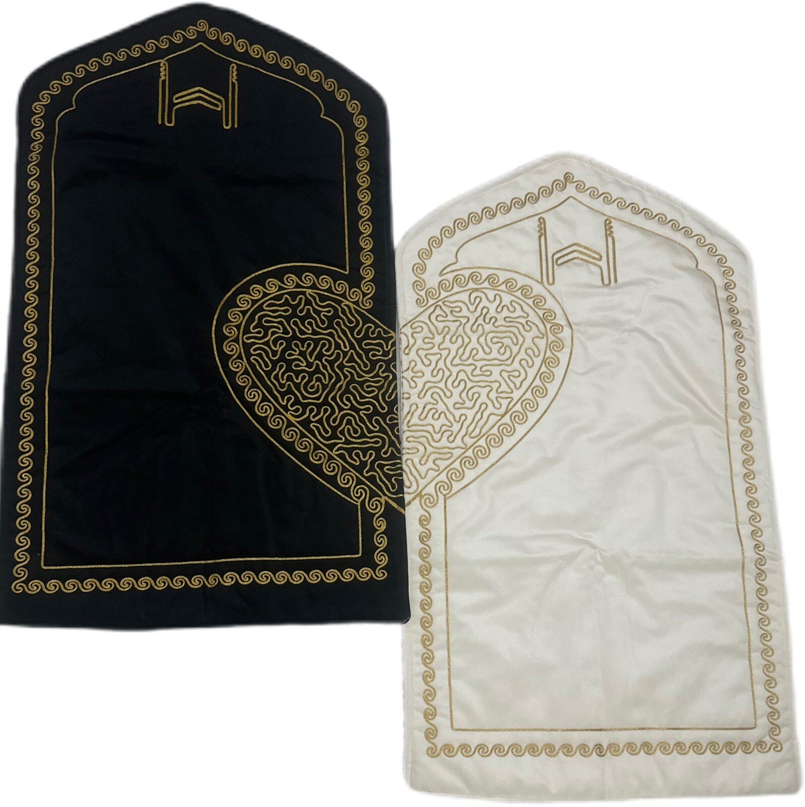 2 Heart Shaped Prayer Rugs Prayer Rug for Couples Black White