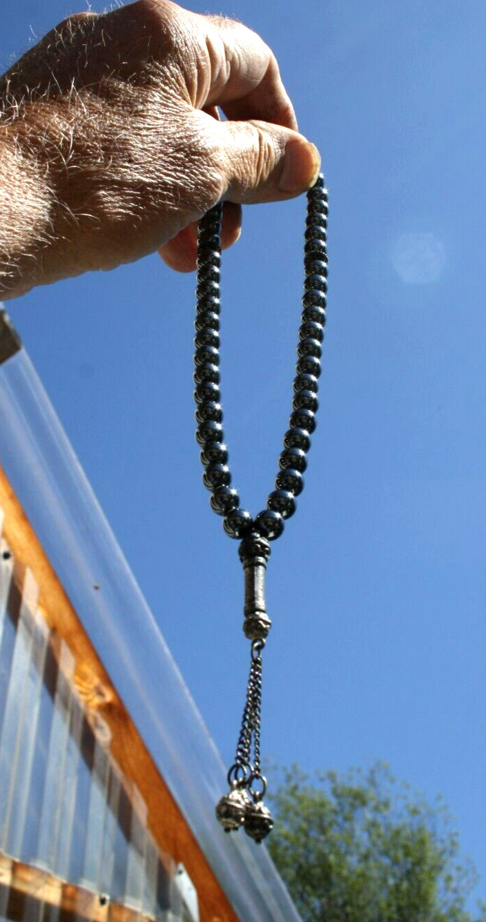 Vintage Masbaha Islamic Middle Eastern Hematite 45 Prayer Beads