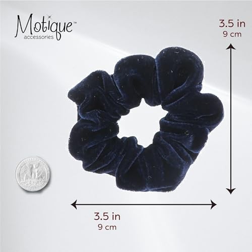 Velvet Solid Scrunchies – Set of 2-Navy Navy Blue