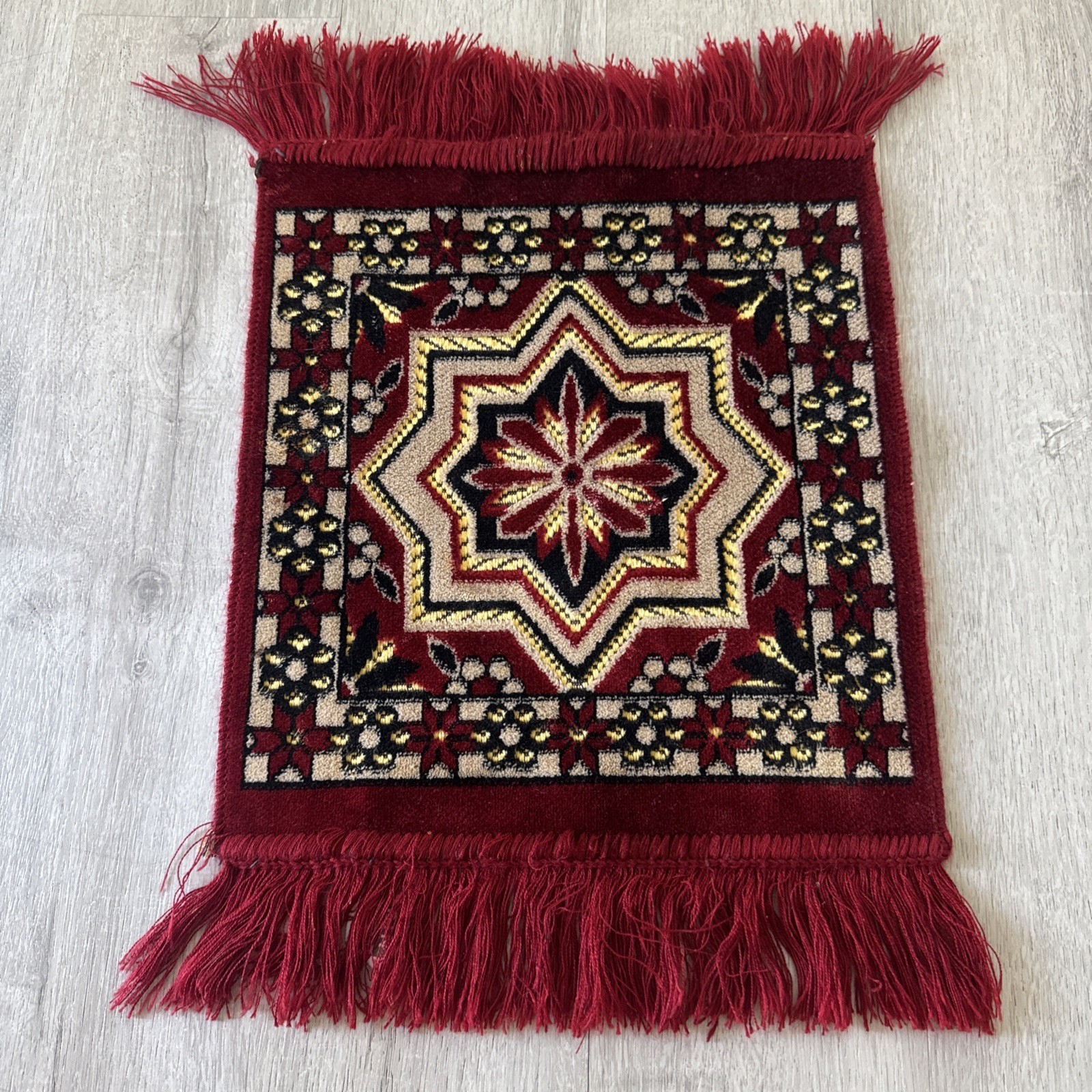 Turkish Islamic Aydin Mensucat Plush Velvet Prayer Rug Floral Mosque 33×35