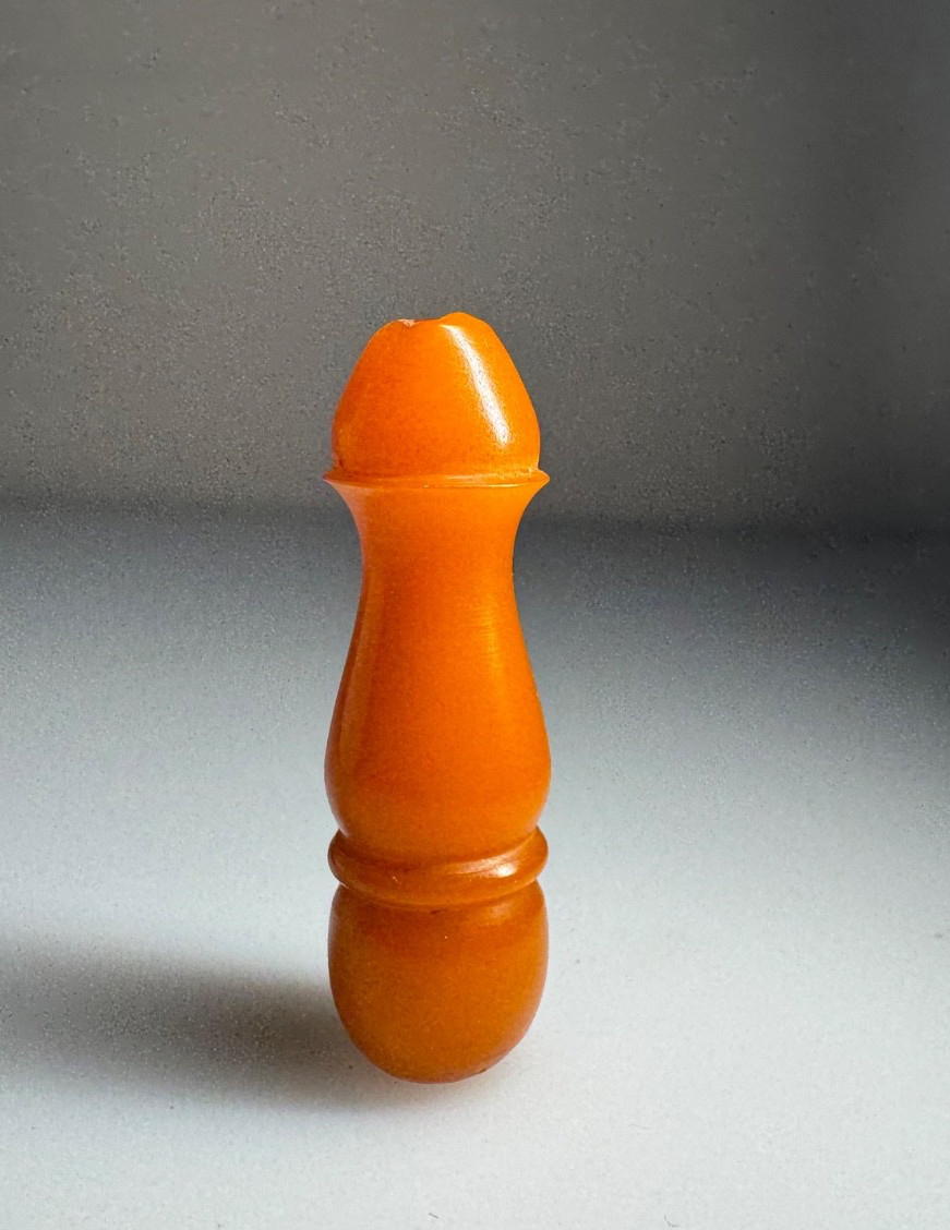Antique BakeliteCatalin Rosary Prayer Single Imam Carrot Color.