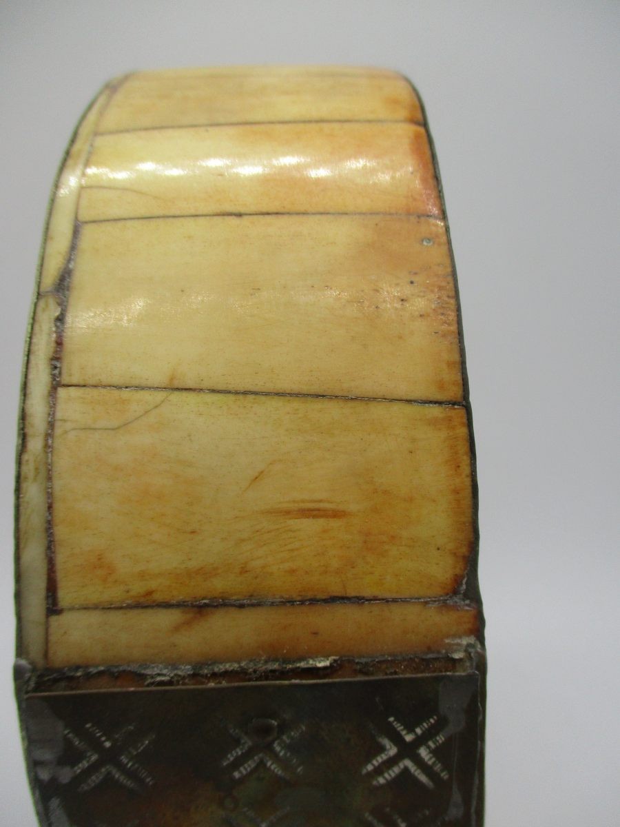 Antique 19th Century Moroccan Camel Bone Brass Berber Book Container Travel Case