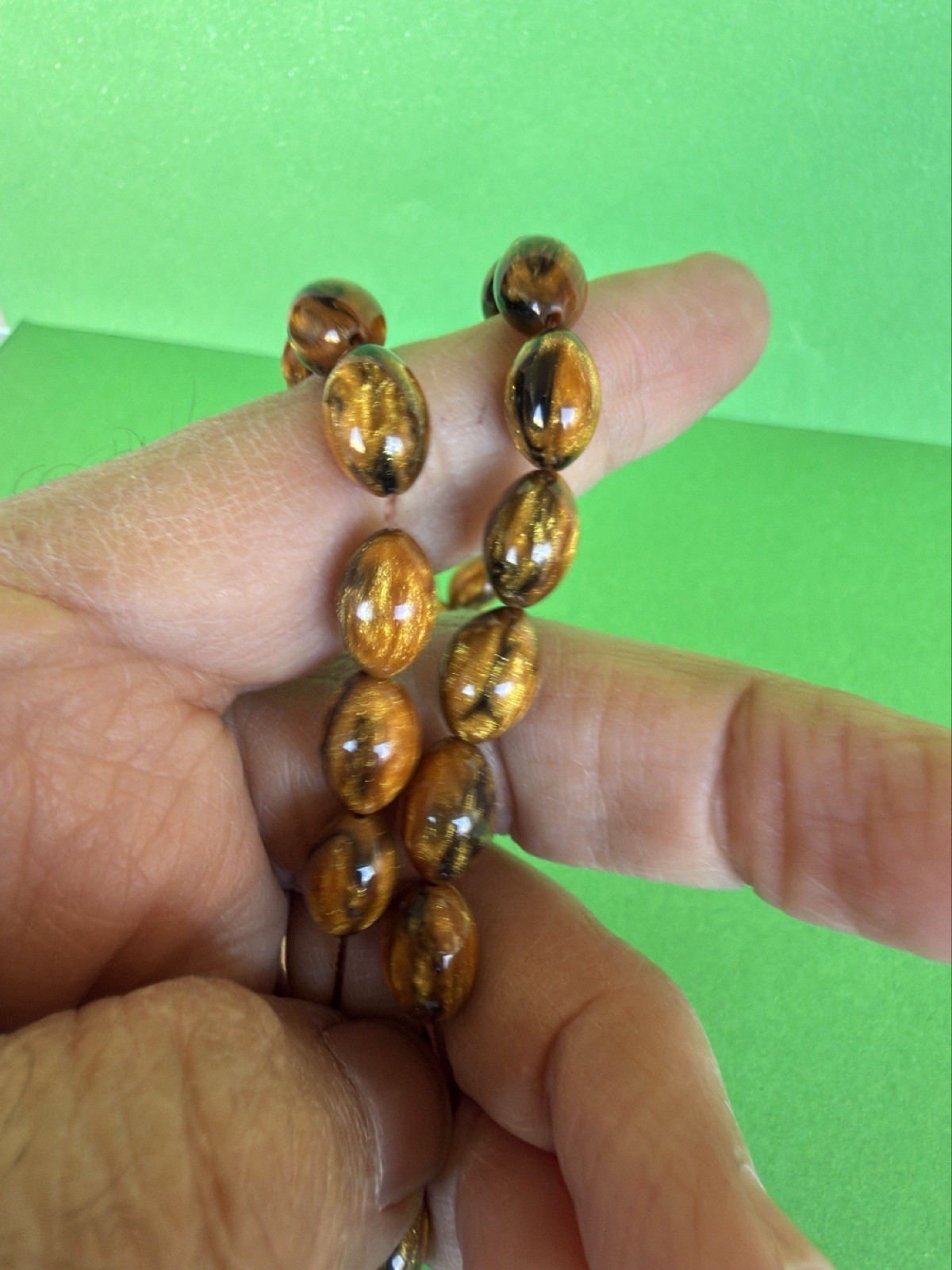Unique Stardust Green Black bakelite Faturay Worry prayer 33 beads 33 grams R10