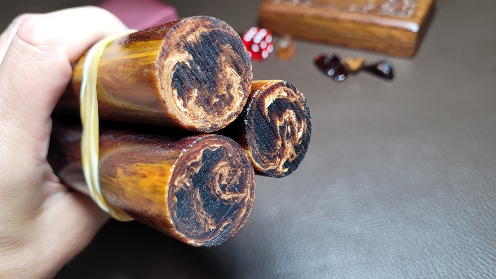 Amber Bakelite Rods x3 Czechoslovak catalin faturan for Tasbih Prayer Beads 614g