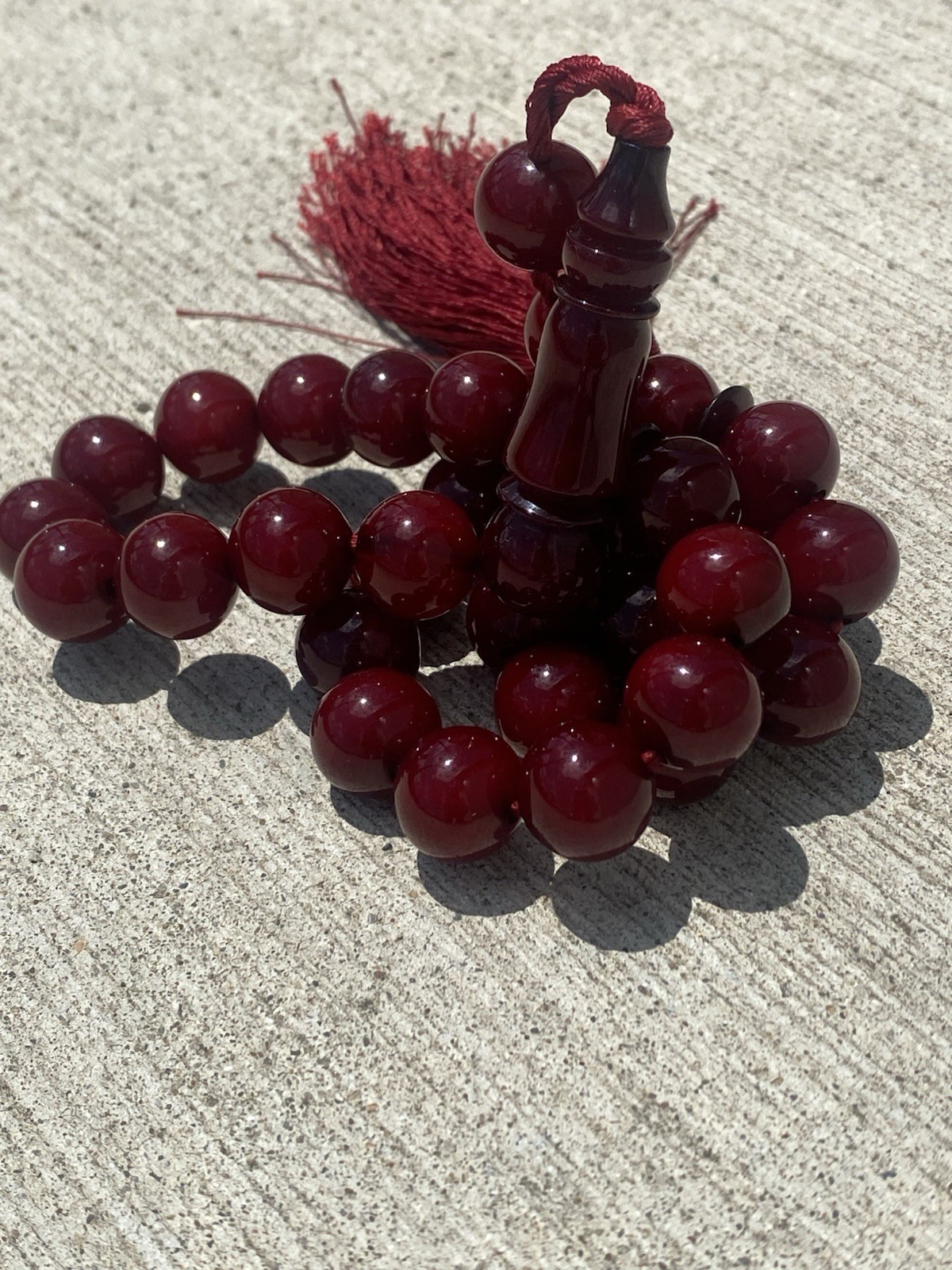 tradition Cherry Amber Faturan Bakelite Corba Rosary تقليد الكوربا المراوح