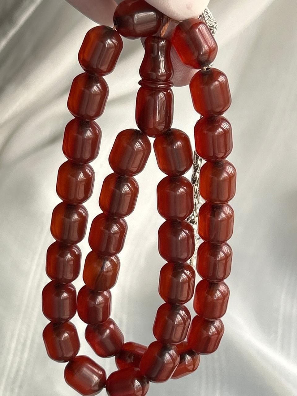 Antique Tartarouk Rosary 33 ترتروك خام الماني انتيك غالب ديزاين عرق دخاني طولي