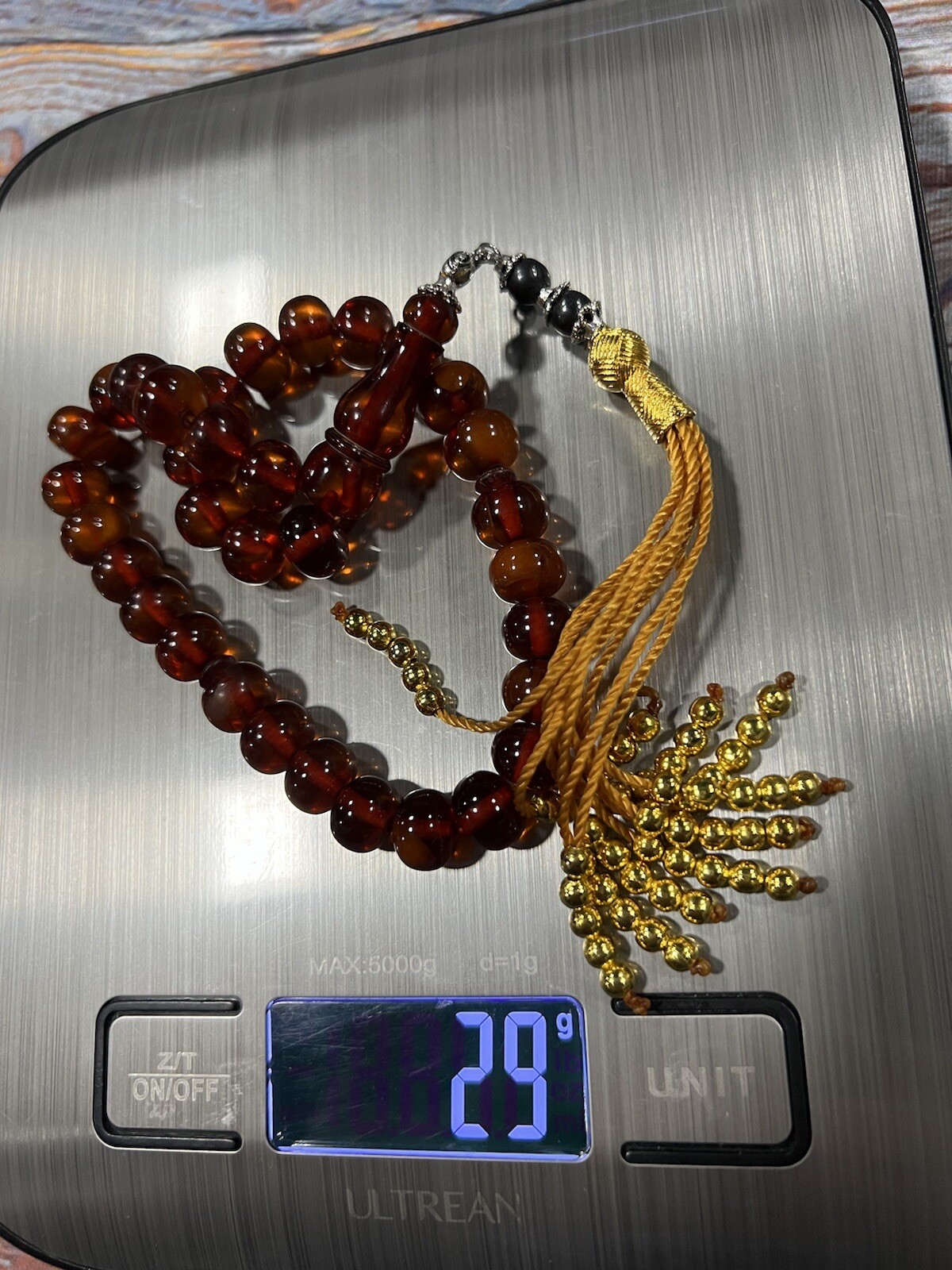 Faturan Tasbih Amber Sandalous Misky Misbaha Prayer Bead سبحة فاتوران سندلس مسكي