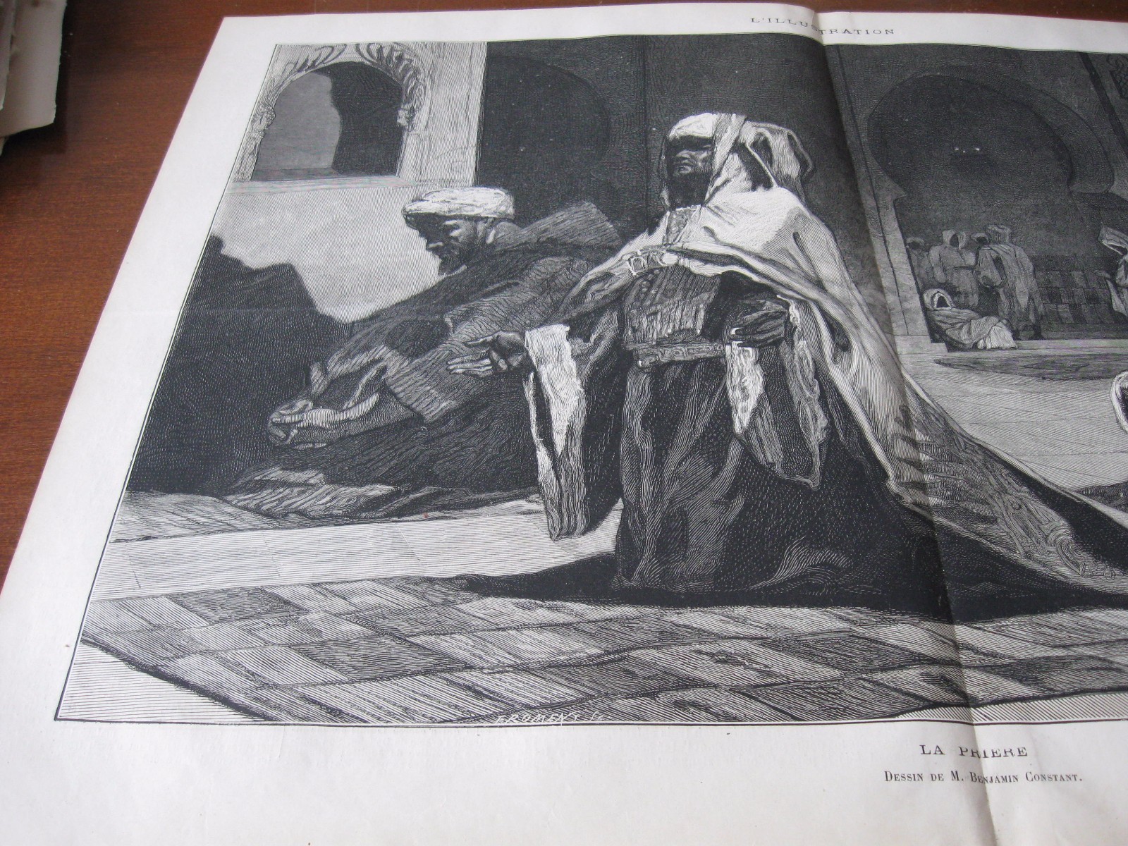 1878 Art Print ENGRAVING – MUSLIM Call to PRAYER Pray ISLAM Benjamin Constant