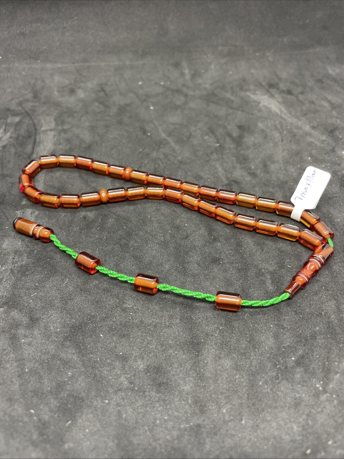 33 Beads Prayer Rosary Tasbah Orange Fire Amber 7x10mm