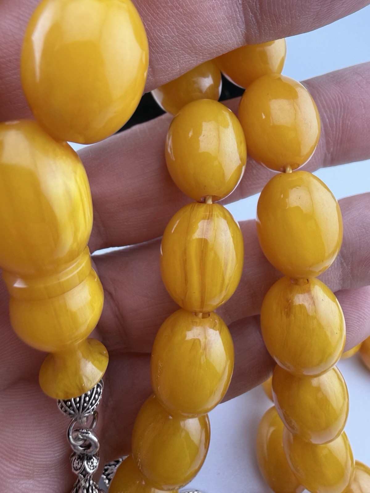 Collectible Misky Amber 33-Bead Islamic Rosary Tasbih Tasbeehمسبحة مسباح مسكي