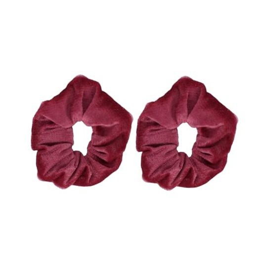 Velvet Solid Scrunchies – Set of 2 () Mauve