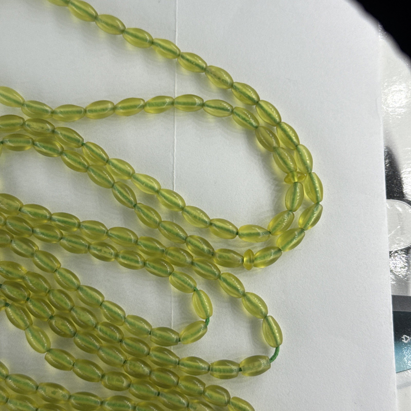 LOT OF 99&100 GREEN BEADS حبات المسبحةGENUINE SHAH MAGHSOUD 39cm شاه مقصود تسبيح
