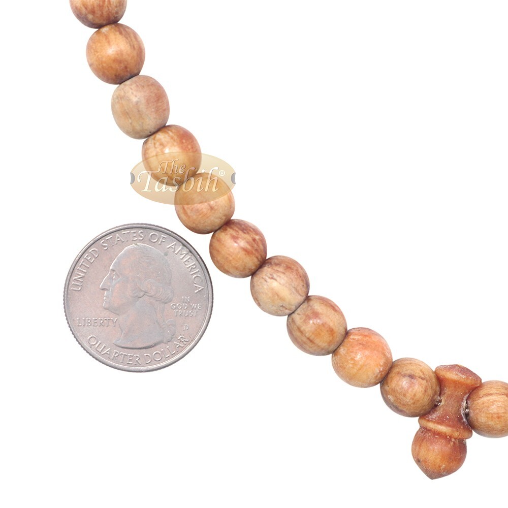 Natural Scent Muslim Dhikr 99ct Pine Pitch Wood Prayer Beads – 8mm Islamic