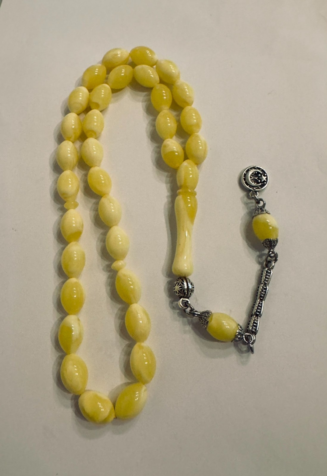 Beirut Amber Butterscotch Phenolic Resin Prayer Beads Misbaha Tasbih Ottoman Cre