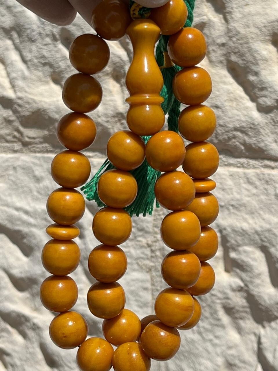 Genuine Antique Germany Cherry Amber 33 سبحة مسكي خام الماني أنتيك خراطة أفغاني