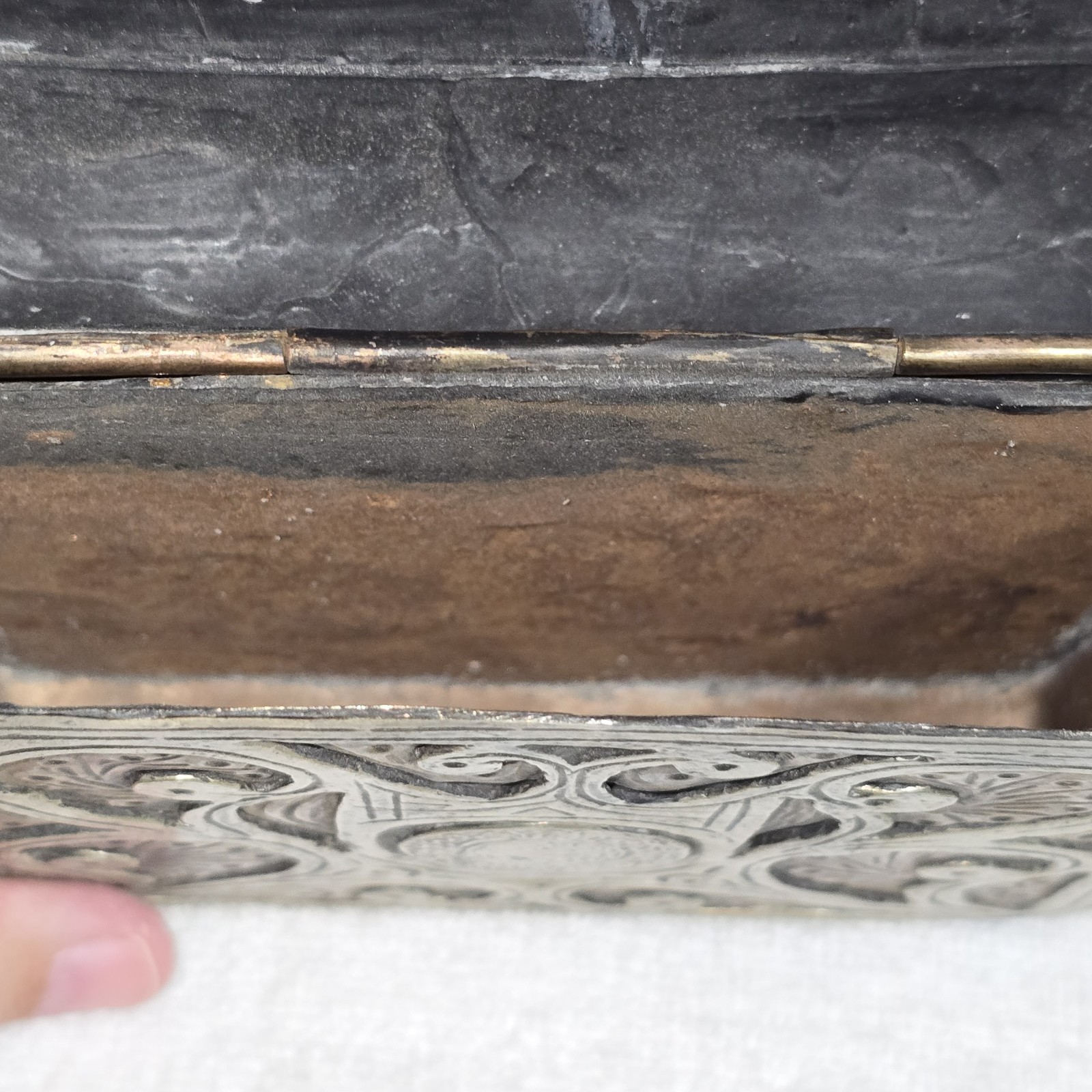 Antique Moroccan Arabic Brass Copper Ornate Quran Prayer Amulet Box Holder 4.75″