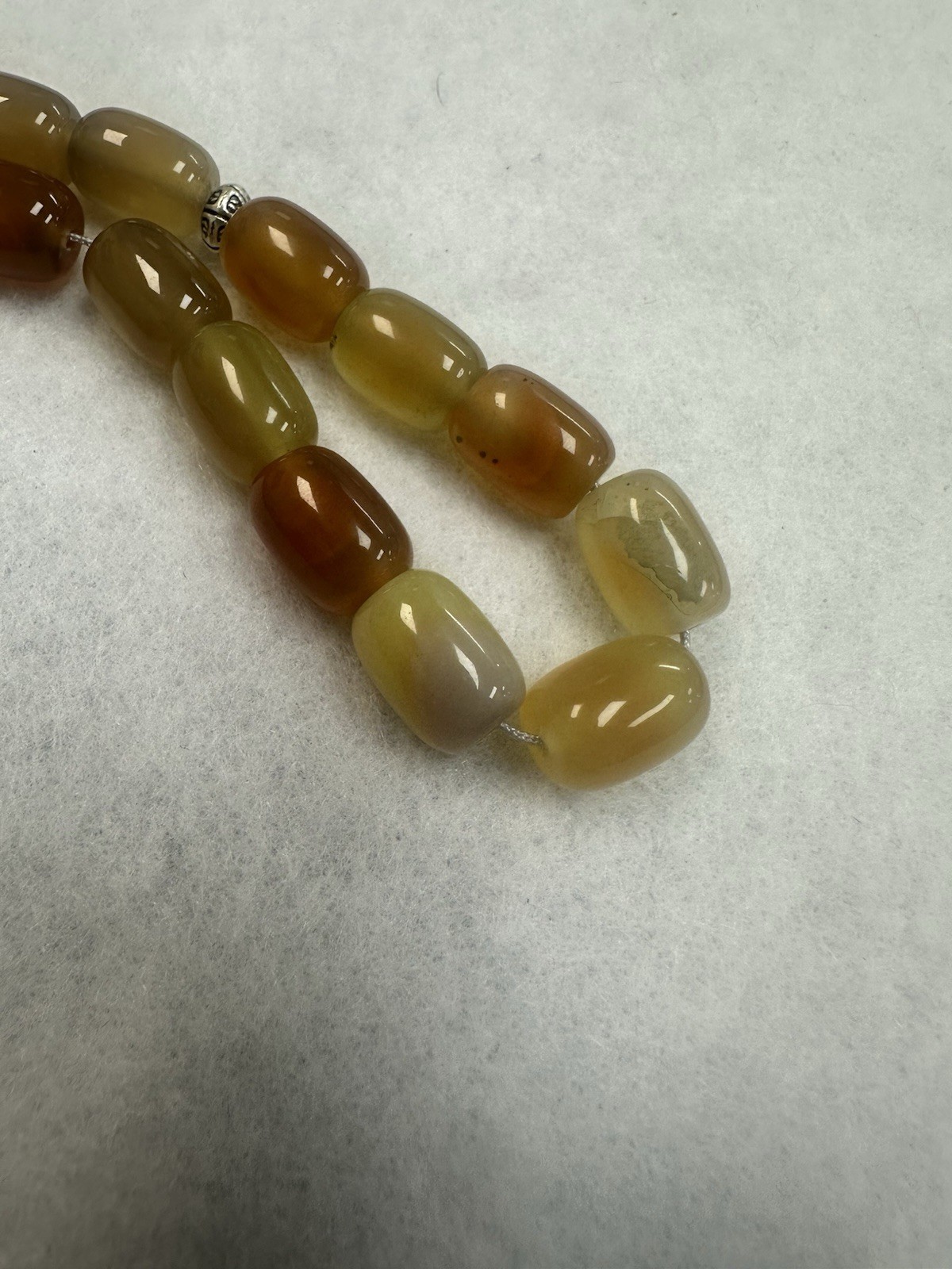 Natural 100% Agate Aqeeq Gemstone Prayer Beads-Subha -Tesbih-Misbaha 33 Beads