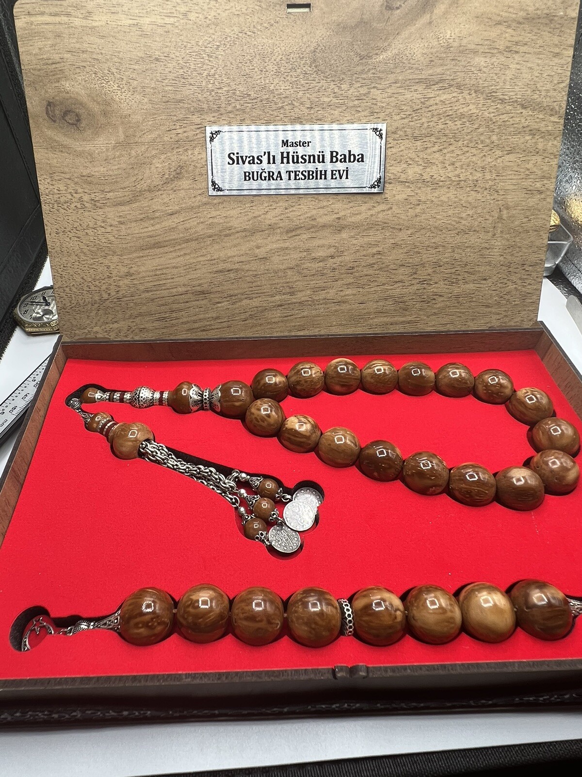 Masters Special Work Kuka Wood Misbaha Islamic Prayer Beads With Display Box