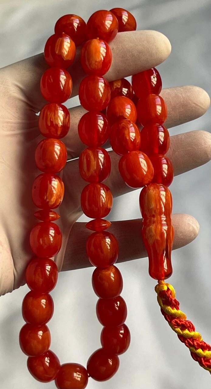 Elegant Germany Cherry Amber Rosary سبحة مسكي الماني جزري خراطة أفغاني