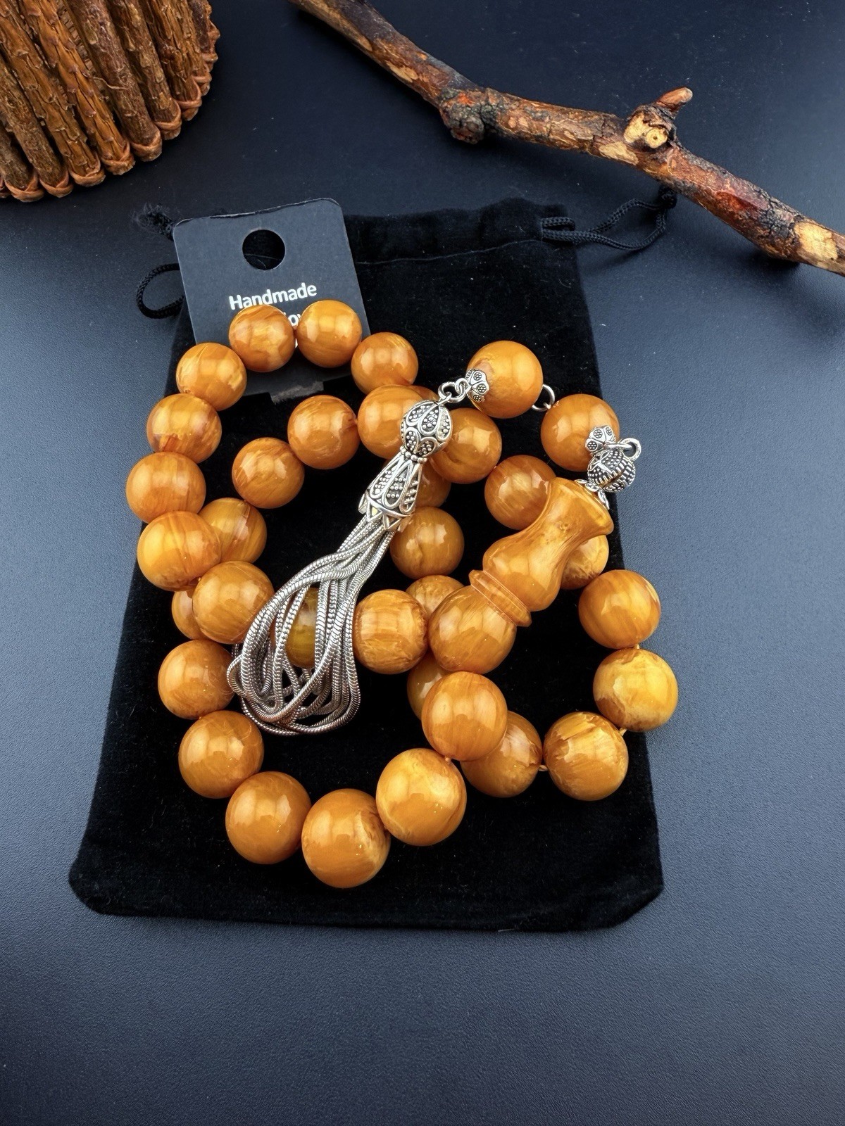 Vintage Misky 33 Worry Beads Prayer Rosary Tasbih مسبحة مسباح مسكي قديم مخزن 449