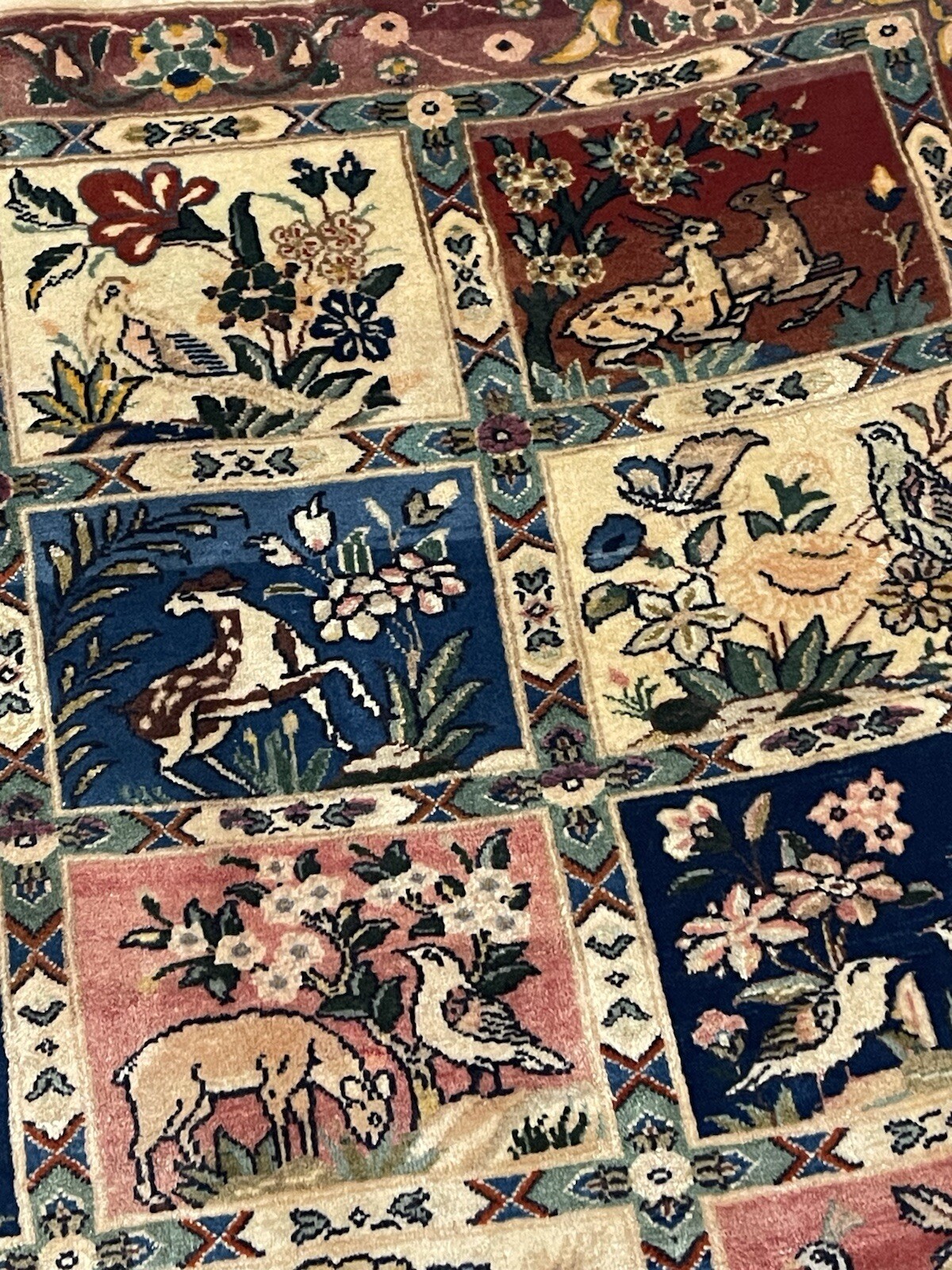 Vintage Rug, Farmhouse Vintage Pictorial Tree Of Life Rug 3.8×5.10 Ft