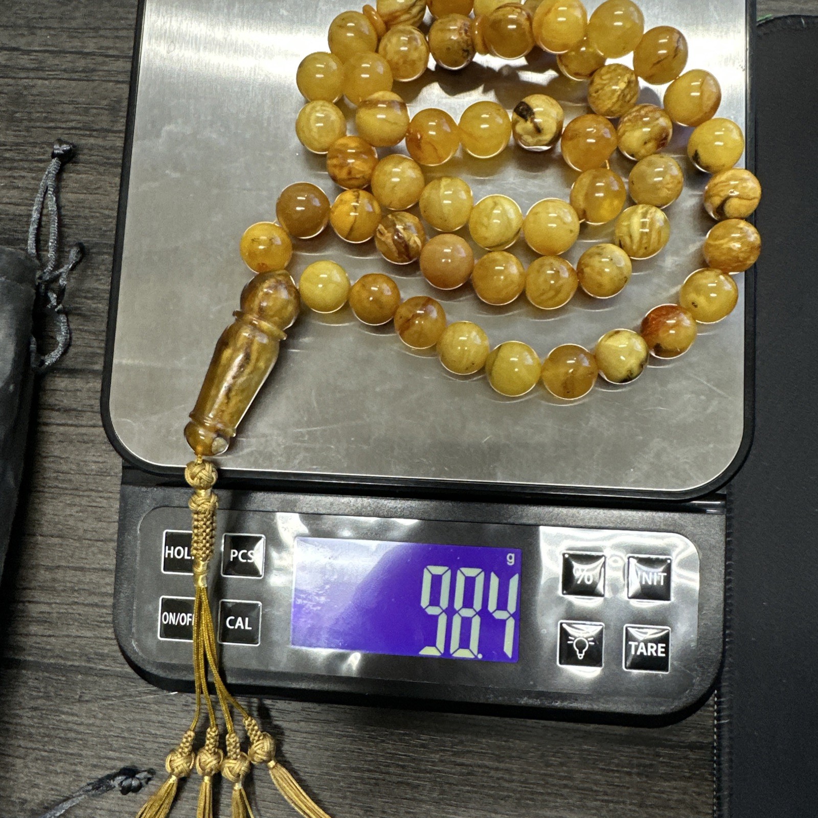 Vintage Baltic Amber Islamic prayer rosary 51 Beads 98.4 Grams 15mm