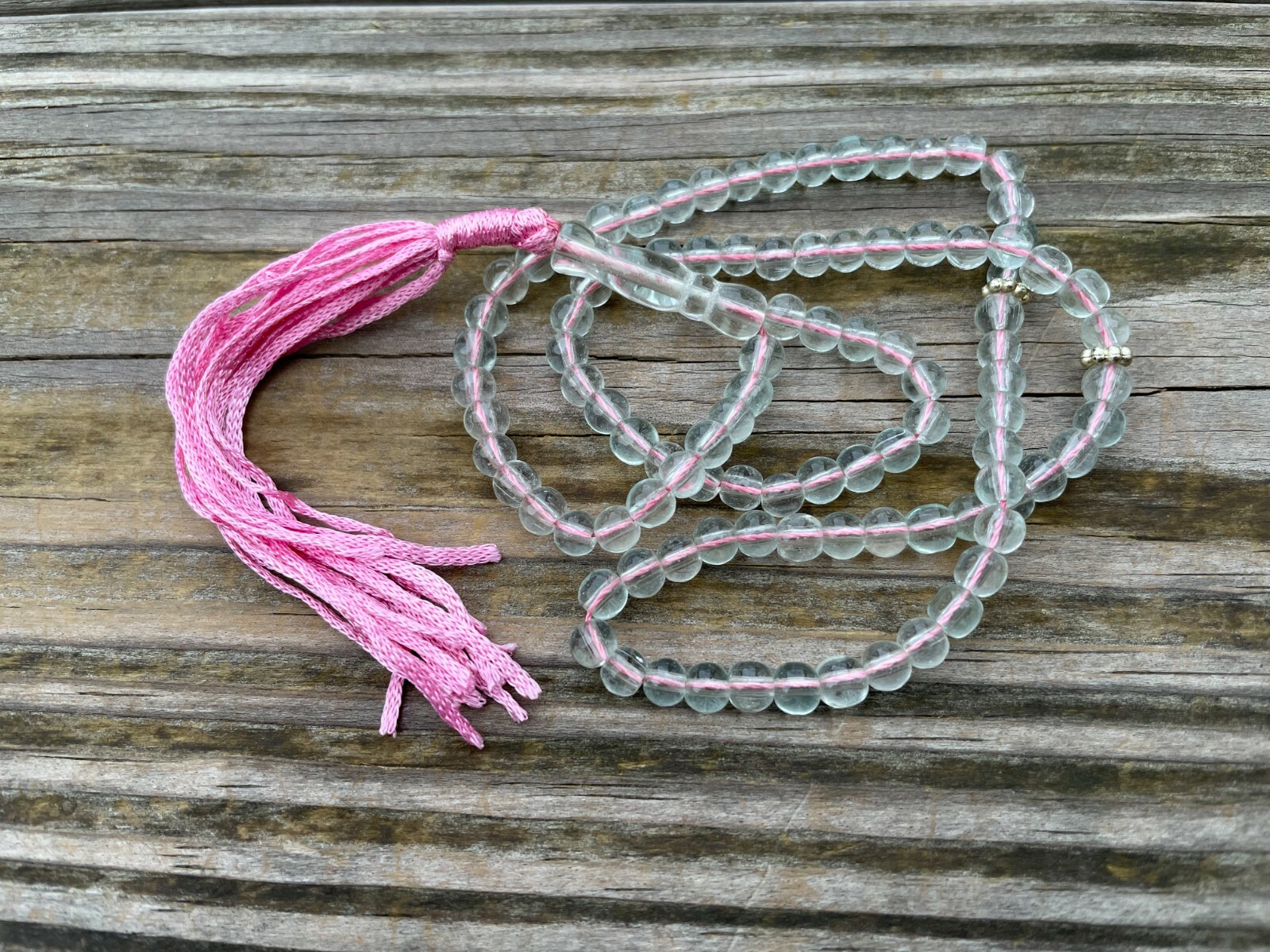 Namaz Tasbeeh Religious Prayer Beads Pink/Clear plastic Tasbeh Muslim Islamic