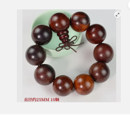 Huge 25mm*10 Beads Buddhist Prayer Natural Wood Round Beads Bracelet Lucky Gift
