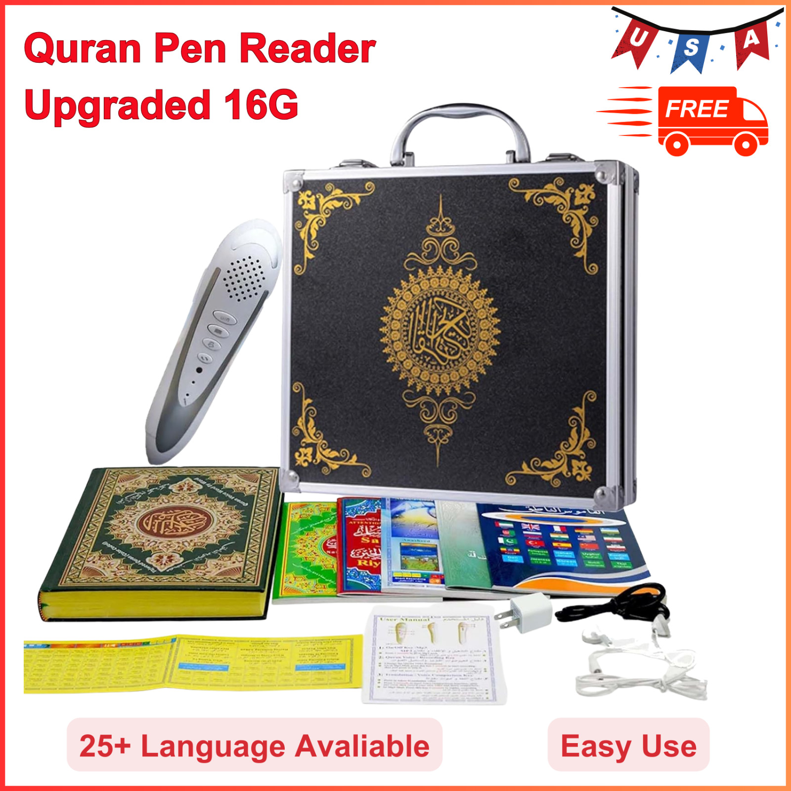 Quran Pen Reader Upgraded 16G,Digital Talking Pen with Book Read Pen Translation