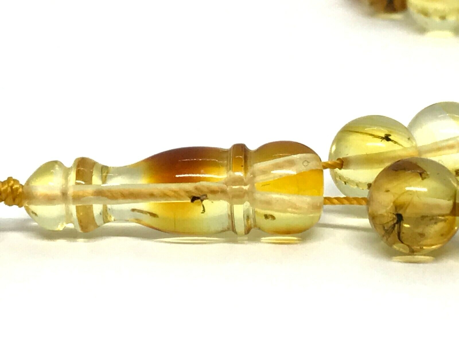Islamic 33 Prayer Beads INSECT EVERY BEAD Round Baltic Amber Tasbih 11,6g 15302