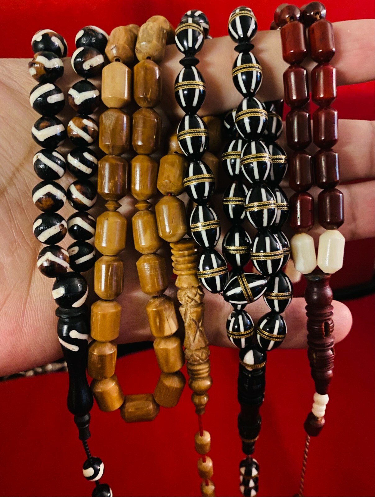 4 x Antique Natural Real & Original Kuka Tree Prayer Beads 106.8 g