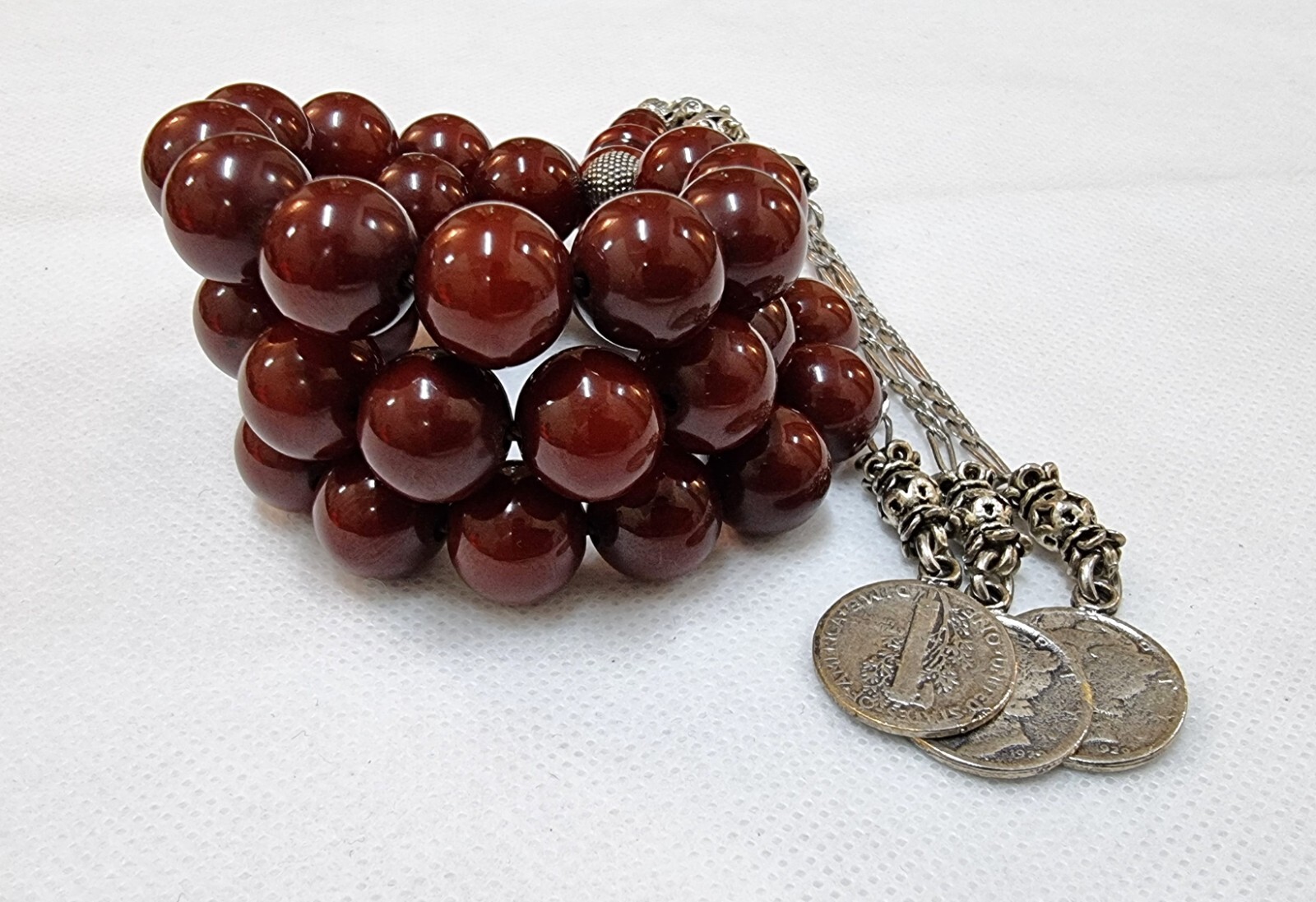 HQ Handmade Sandalous Bakelite Islamic Prayer Rosary 35 Beads Tasbih #MTH012