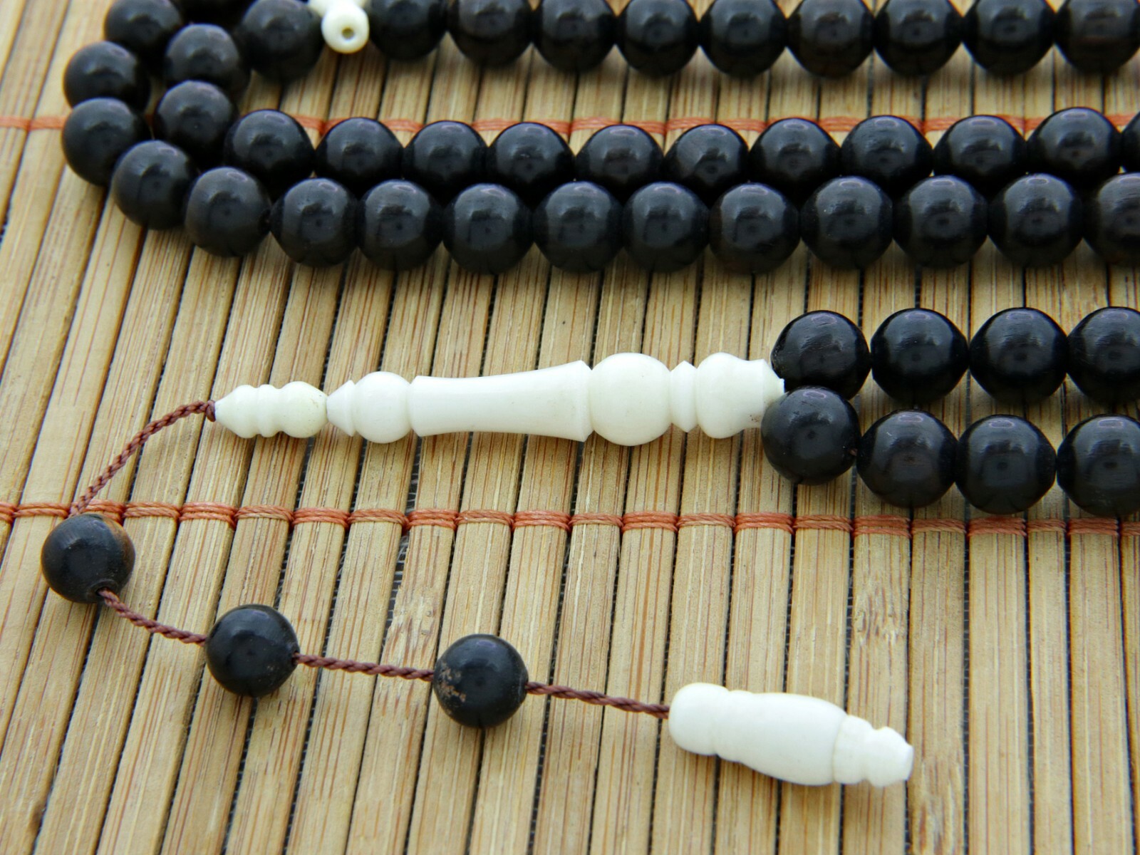 Ebony wood and camel bone 99 beads Prayer Beads Misbaha Tesbih gift 202068