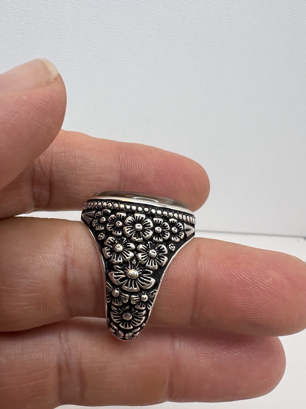 Vantage Antique Islamic Ring Agate خاتم فضة عقيق أنتيك صياغة عارف البحرين ٩٩٠