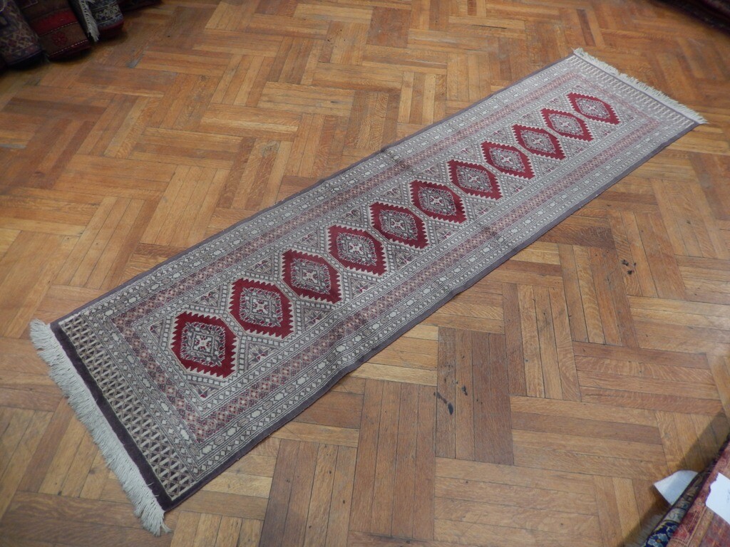 2.5 x 10 Red Hallway Runner Rug Jaldar Hand-knotted Rug Minor Wear Discounted
