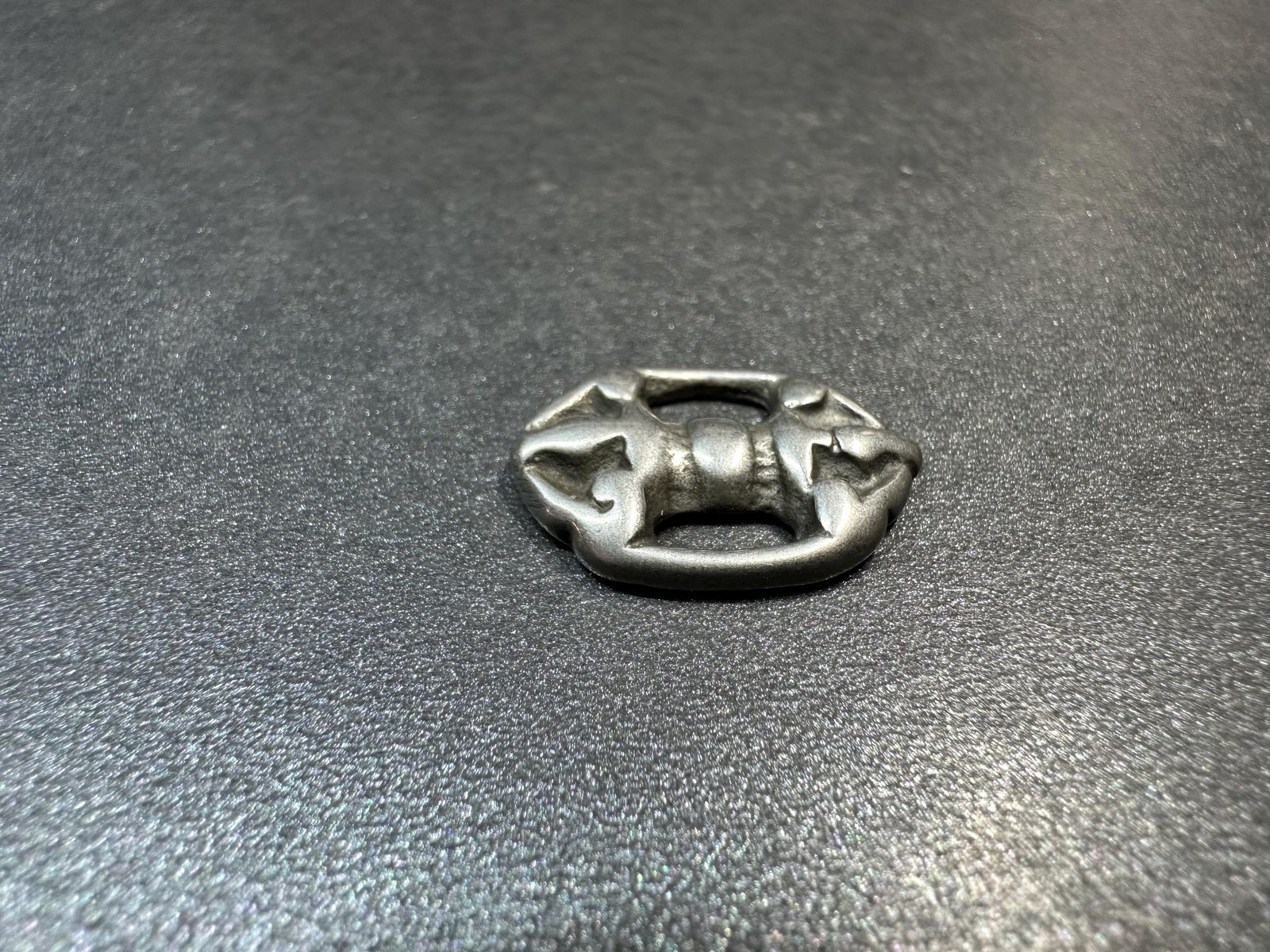 Tibetan Cold Iron Double Vajra Pendant | Tian Tie Dorje Amulet | Handmade Thokc