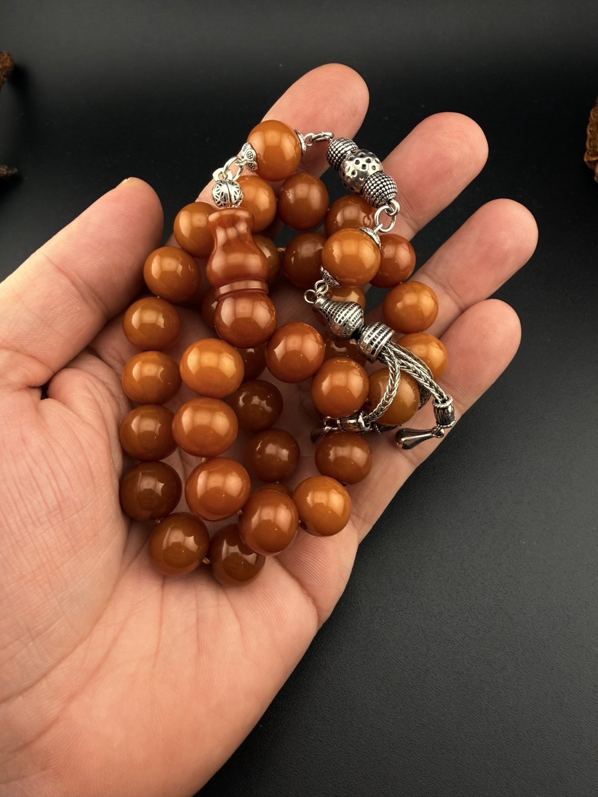 Vintage Misky 33 Worry Beads Prayer Rosary Tasbih مسبحة مسباح مسكي قديم مخزن448